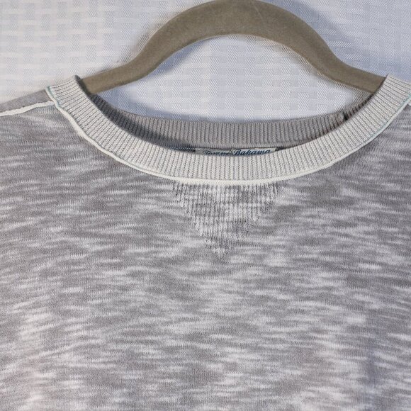 Tommy Bahama Reversible Size XL grey marled long sleeve lightweight sweater - Picture 3 of 14
